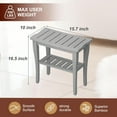 thumbnail image 4 of Bamboo Shower Bench Stool with Storage Shelf, Waterproof Shower Chair Spa Bath Seat, Shower Stool for Inside, Bathroom Bench Seat for Adults Elderly Seniors for Indoor or Outdoor Use(Gray), 4 of 17
