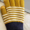 thumbnail image 4 of ktowifly Knit Gloves for Kids Striped Color Block Cute Warm Strench Cold Weather Elastic Wrist Trendy Glove, 4 of 8