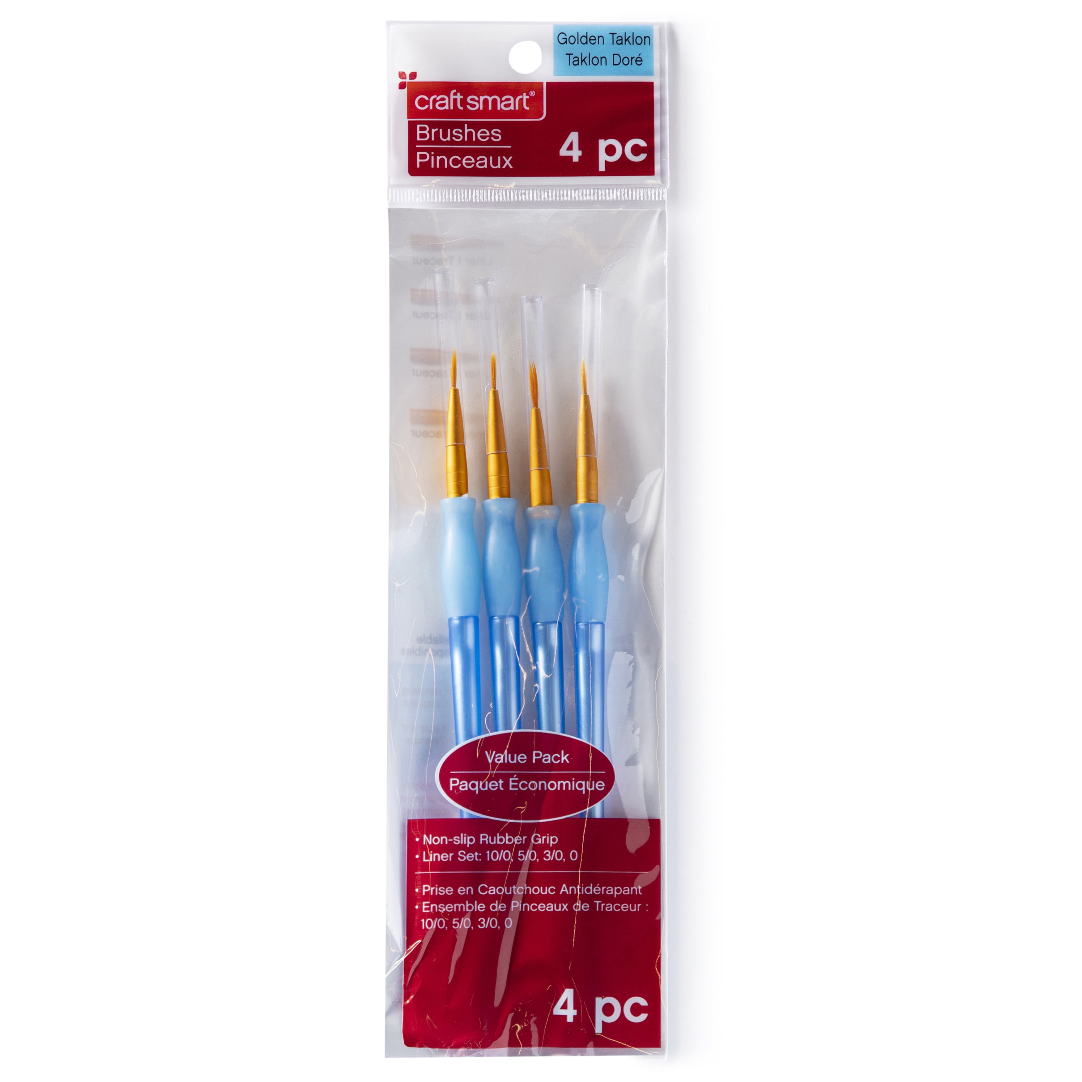 Craft Smart Golden Taklon Liner Brush Set, 9 Packs: 4 ct. (36 total)
