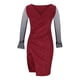 thumbnail image 4 of Vestido irregular de malla de taladro caliente de manga larga con cuello en V sexy de moda de otoño para mujer Fridja  yut3945, 4 of 8