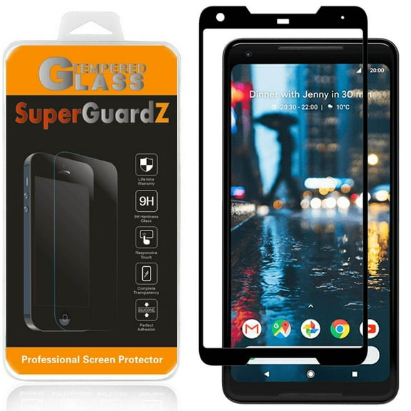For Google Pixel 2 XL (2017 Release) - SuperGuardZ FULL COVER Tempered Glass Screen Protector [Anti-Scratch, Anti-Bubble]   2 Stylus Pen
