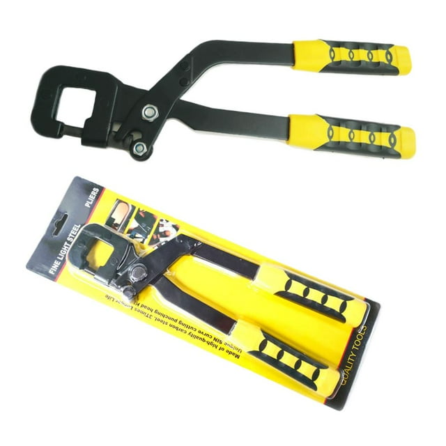 Heavy Duty Metal Stud Crimper, Aluminum Alloy Drywall Punching Pliers for Ceiling Track & Framing Installation, Double-Handed Fastening Tool, 15.4 Inch