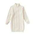 thumbnail image 1 of PatPat Kid Girl Cable Knit Textured Mock Neck Sweater Dress Size 5-12, 1 of 6