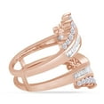 thumbnail image 4 of AFFY Round & Baguette White Natural Diamond Solitaire Enhancer Guard Ring in 14k Rose Gold (1.25 Cttw), 4 of 9