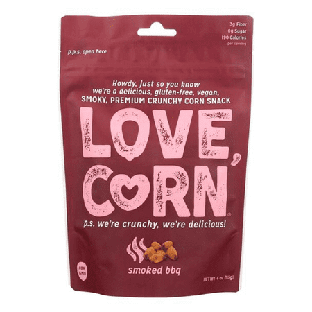 Love Corn Smoked BBQ Non GMO 4 oz (Pack of 12)