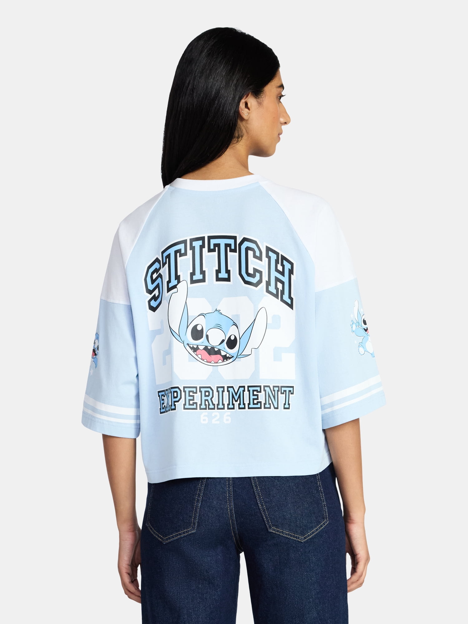 Stitch Women's Short Sleeve Varsity Graphic Tee, Sizes XXS-XXL