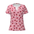 thumbnail image 3 of Naloa Strawberry and Ladybugs Print T-Shirts Short Sleeve V Neck Tees for Women Fashion Tops Trendy Lightweight Soft Casual Summer Outfits Clothes, 3 of 5