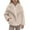 Beige, variant on WOYY Big Girls Fuzzy Winter Warm Jacket Outerwear, Sizes 11-12