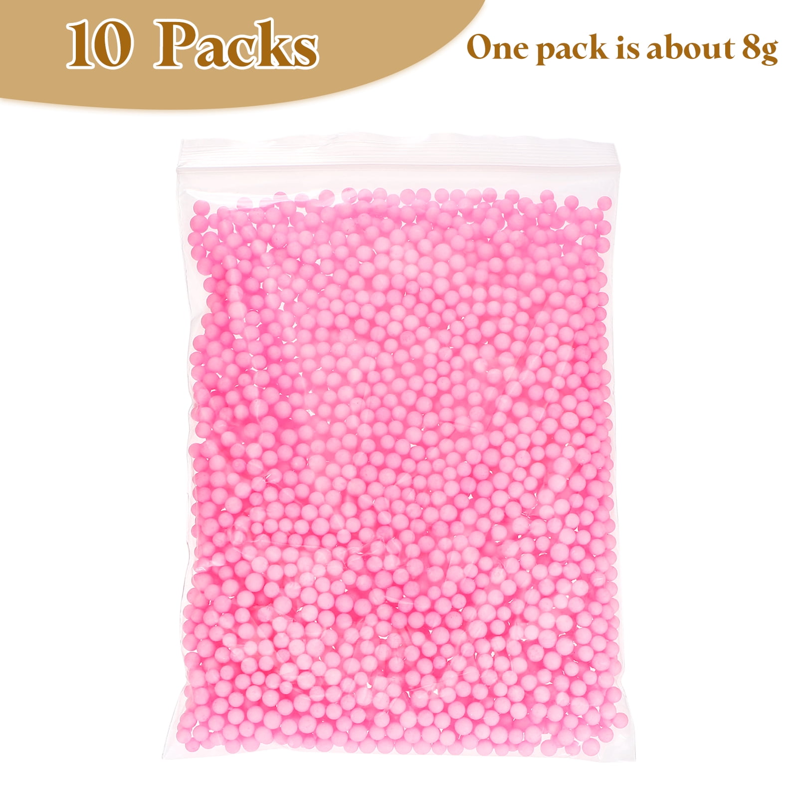10Pack 0.16"-0.24" Foam Ball, Mini Round Foam Beads Balls for DIY Crafts, Party Decorations, Fillings of Vase Pillow, Pink