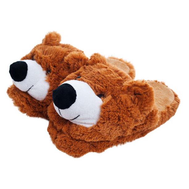 Silly Slippeez Kids Cuddlee Slippers, Teddy Bear, Ages 612 Walmart