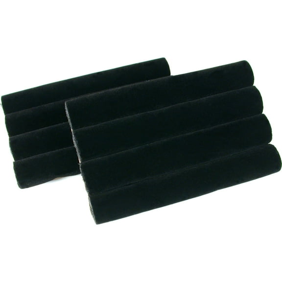 2 Black Velvet Ring Trays Jewelry Pad Showcase Displays 5.5"