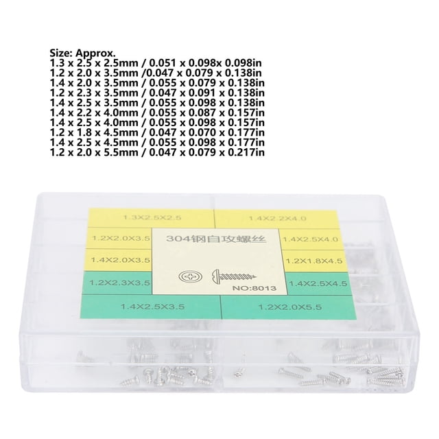 Assortment Small Screws,10 Sizes Self‑Tapping Screw Self Tapping Screw Watch Repair Tapping Screw Exceptional Craftsmanship