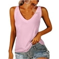 thumbnail image 1 of AherBiu Tank Top for Women V Neck Solid Color Sleeveless Comfy Backless Loose Fitting Basic Camis Tshirts, 1 of 6