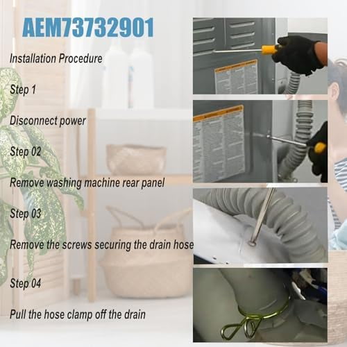 AEM73732901 Washer Drain Hose for LG Kenmore, Washing Machine Drain Hose Replacement, Replaces Parts Number AEM73732901 AEM74053001 MEGJ62685201 2702257 PS8749199 PS8749199$$Tools & Hardware Other