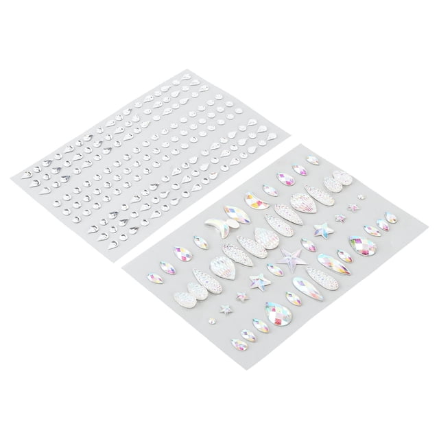 Pegatinas de diamantes de imitación para la cara decorativas fáciles de quitar brillantes diferentes formas pegatinas de adornos de diamantes de imitación autoadhesivas Anggrek Otros