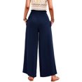 thumbnail image 4 of Hanerdun Womens Wide Leg Pants High Waist Trousers Casual Bottoms Navy Blue M, 4 of 5