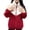 Red, variant on Joernso Women's Fuzzy Fleece Jacket Zip Up Stand Collar Sherpa Coat Fall Winter Color Block Warm Outerwear with Pockets