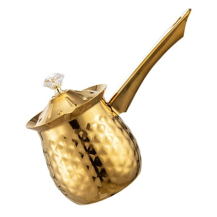 LOLIPPYY Stovetop Espresso Maker Turkish Coffee Pot Golden Vintage Design Milk Warming Coffee Enthusiasts 1 Pcs