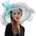thumbnail image 2 of Women Derby Hat Church Tea Party Fascinators Wedding Organza Hats, 2 of 4