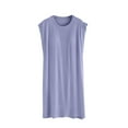 thumbnail image 1 of Japceit Chemises de Nuit pour Femmes, Chemisier pour Femmes Uni Décontracté Mode Col Rond Coupe Régulière Sans Manches Vêtements de Nuit Chemises de Sommeil, 1 of 9