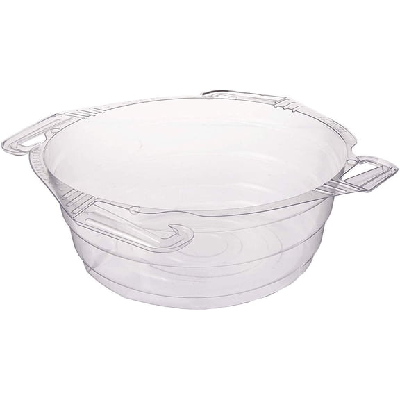 Curtis Wagner Plastics Plant Hanging Basket Drip Pans (5-Pack) - Clear, Round (Diameter = 7.37" Base, 10" Top, 3.7" Depth) Thin Plastic Indoor Outdoor