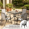 thumbnail image 5 of Pirecart 5-Piece Outdoor Patio Dining Table Set with 4 Stackable Textilene Chairs for for Patio, Lawn, Garden, Gray, 5 of 15