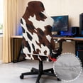 thumbnail image 5 of XYZCANDO Brown Cow Print Computer Chair Slipcover Set of 4 Gaming Chair Protective Cover with Zipper Anti-Slip Chair Protector Keeps Your Chair Cool and Clean, 5 of 7