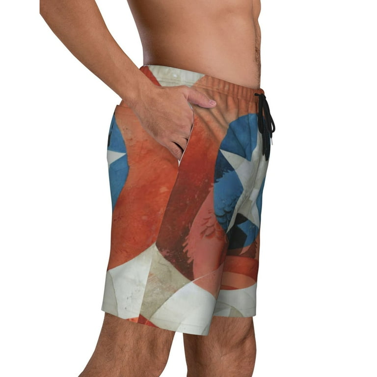 Captain America Mens Swim Trunks Quick Dry Board Shorts with Mesh Lining Hawaii Beach Shorts Swimwear Bathing Suits Walmart