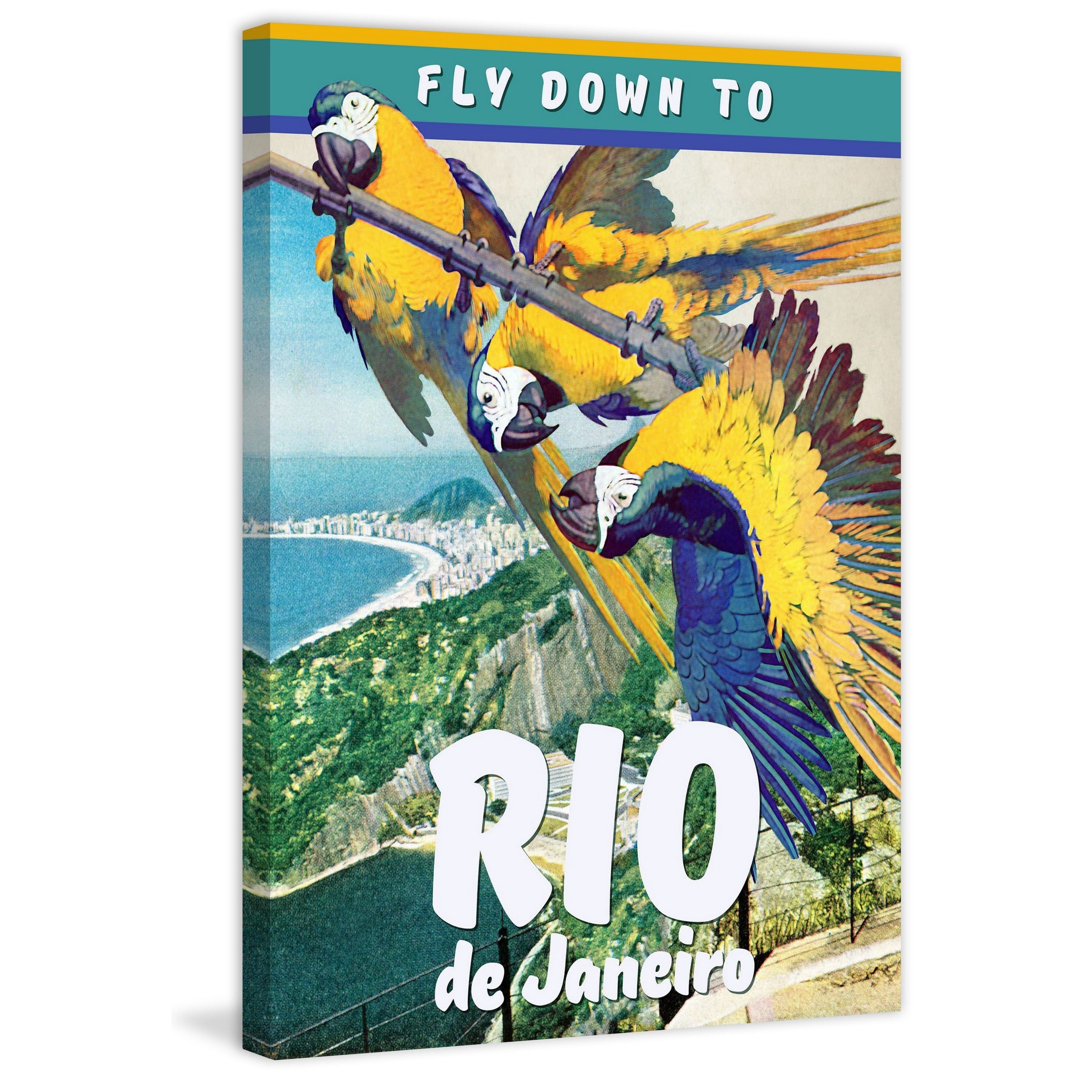 "Travel Poster Rio" Painting Print on Wrapped Canvas
