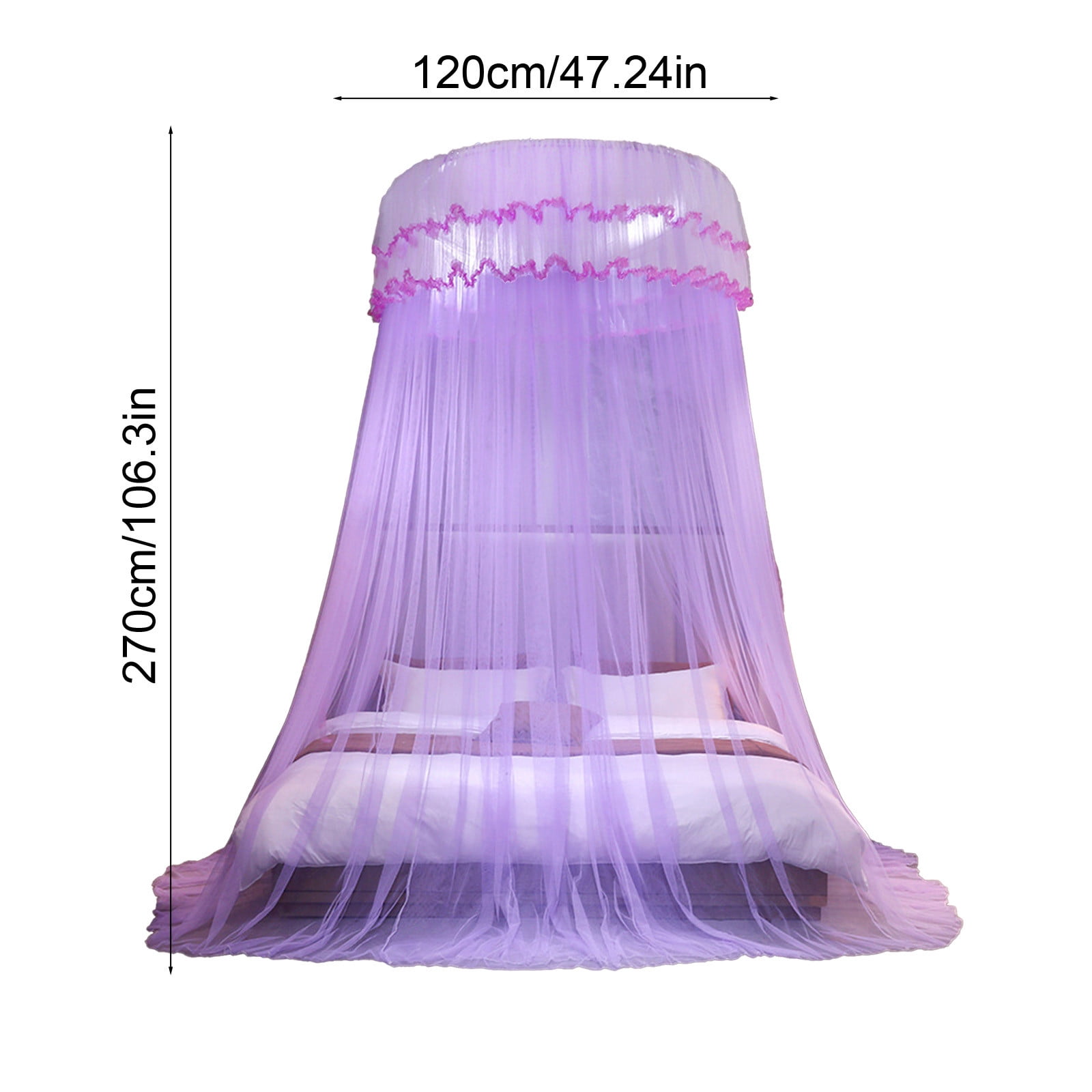 Qholemyo No-installation Ceiling-mounted Dome Mosquito Net Encrypted And Foldable Mosquito Net Household Princess-style Floor-standing Mosquito Net