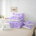 thumbnail image 5 of Feelyou Christmas Snowman Bedding Comforter Set 7 Pieces, Winter Wonderland Landscape Full Bedding Set, Purple Xmas Gift Reversible Fitted Sheet Flat Sheet, Luxury Bedroom Decor, 5 of 7