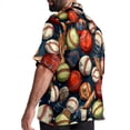 thumbnail image 3 of Baseball Men's Short Sleeve Button Down Hawaiian Beach Printed Casual Shirts, 3 of 6