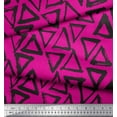thumbnail image 2 of Soimoi Pink Georgette Viscose Fabric Triangle Geometric Print Fabric by the Yard 42 Inch Wide, 2 of 3