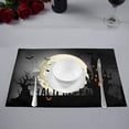 thumbnail image 3 of MKHERT Halloween Background of Witch On The Full Moon Placemats Table Mats for Dining Room Kitchen Table Decoration 12x18 inch,Set of 4, 3 of 4