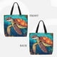 thumbnail image 2 of Easygdp Sea Turtle in Coral Bolsa Tote para Mujer, Bolso de Hombro para Trabajo, Playa, Viajes, Compras y Supermercado, 2 of 7