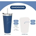 thumbnail image 3 of shiyou-Tumbler - Tumbler with Lid and Straw - Insulated Tumblers - Cups with Lid and Straw - Stainless Steel Tumbler - Perfect for Hot and Cold Drinks - BPA Free (Blue), 3 of 4