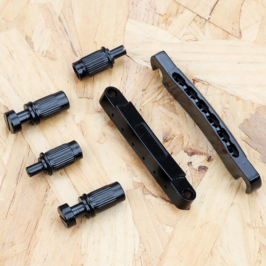 Yihuala Electric Guitar Bridge Tailpiece 12 String Saddle Bridge with Studs and Anchors Guitar Musical Instrument Part