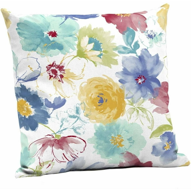 Mainstays Watercolor Floral 24" Outdoor Patio Deep Seat Pillow Back