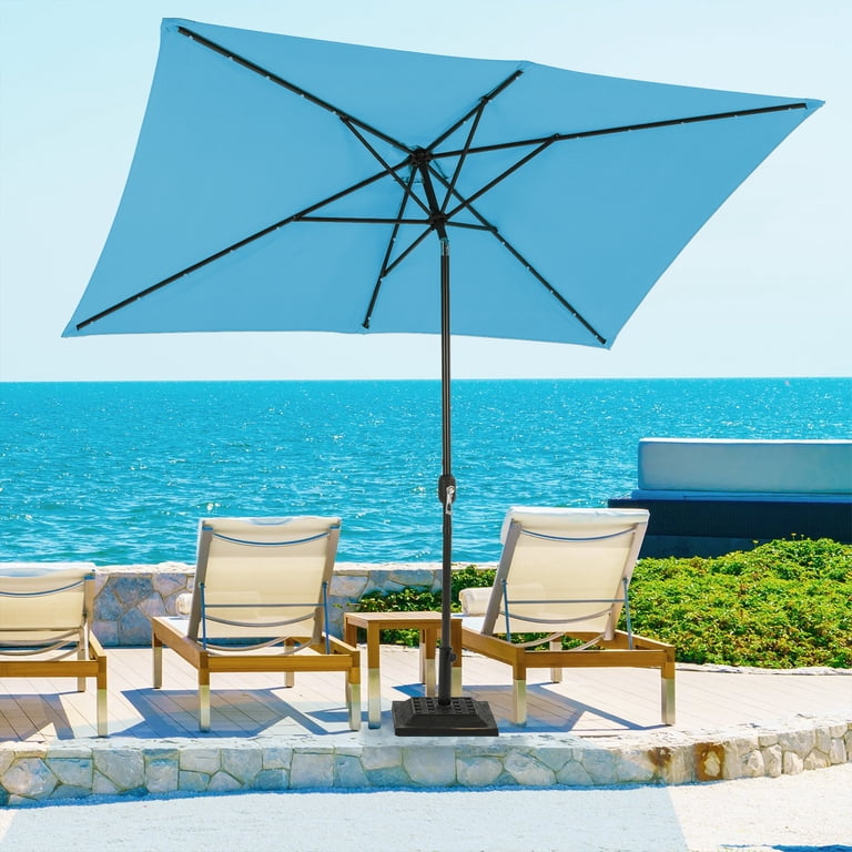 10ft rectangular patio umbrella x 6.5ft Justina James Enjoy the outdoors under the shade of this wonderful rectangular patio umbrella.Covering a wide area with its easy crank lift design 10x13 ft large PATIO umbrella