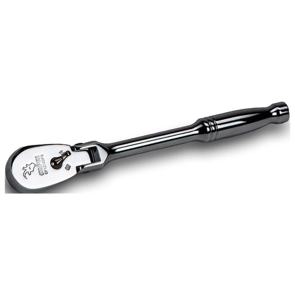 Capri Tools 1/4-Inch Drive Low Profile Flex-Head Ratchet, True 72-Tooth, 5-Degree Swing Arc, 180-Degree Flex-Head
