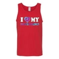 thumbnail image 2 of I Love My Boyfriend Tie Dye Pop Culture Mens Graphic Tank Top, Red, 2XL, 2 of 3