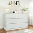 thumbnail image 6 of WGYPRIME 47" Modern 6 Drawer Dresser, Chest of Drawers with Spacious Countertop and Concealed Handles ,Wood Storage Cabinet for Bedroom, Living Room, Entryway, 6 of 13