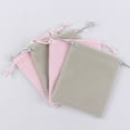6pcs Pink Luxury Flannel Bag Cosmetic Storage Pouches Drawstring Cloth