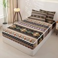 thumbnail image 2 of Homewish Exotic Style Aztec Zipper Full Size Comforter Sets with Fitted Sheet and 2 Pillowcases,Oriental Geometric Art Zipper Bedding Set,Black Reversible,4 Pieces, 2 of 7