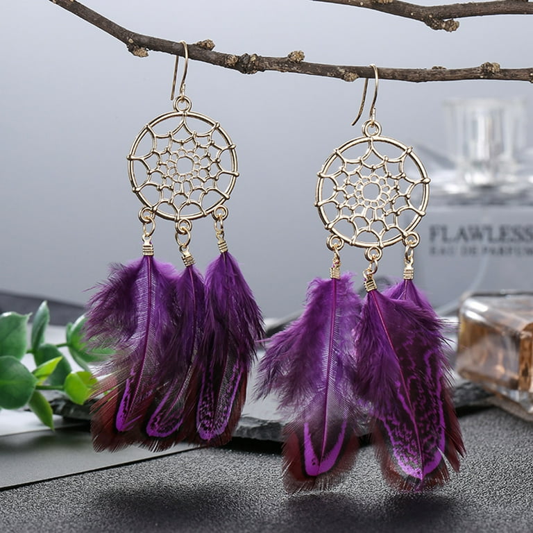 Feather earrings for sale hot sale