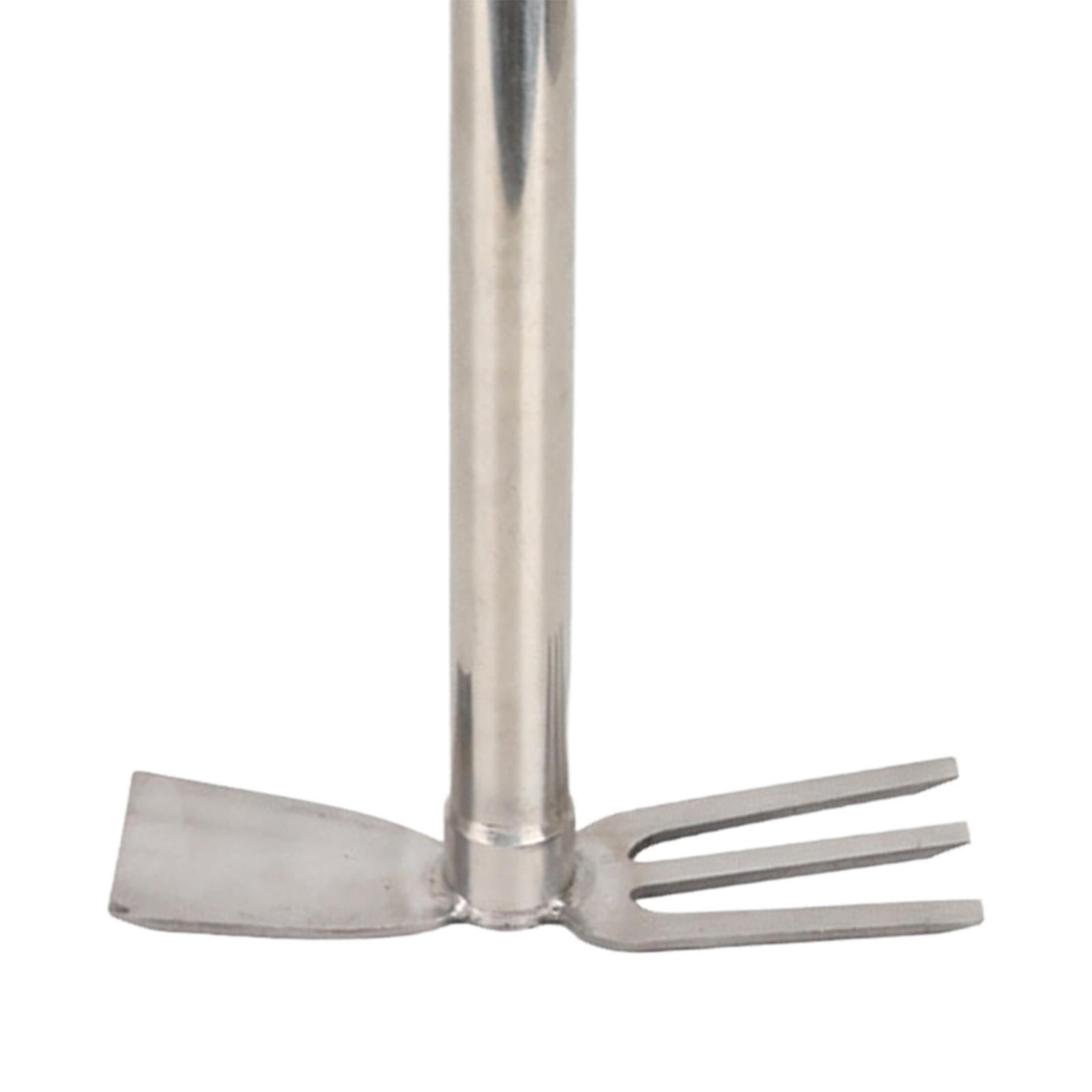 MAGIDEAL Gardening Hand Tiller Tool Stainless Steel 15.1inch Long for Outdoor Camping Hoe and Rake