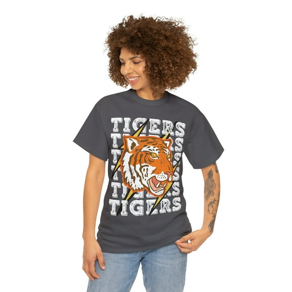Vintage Tigers School Spirit T-Shirt, Retro Tiger Lover Lightning Shirt
