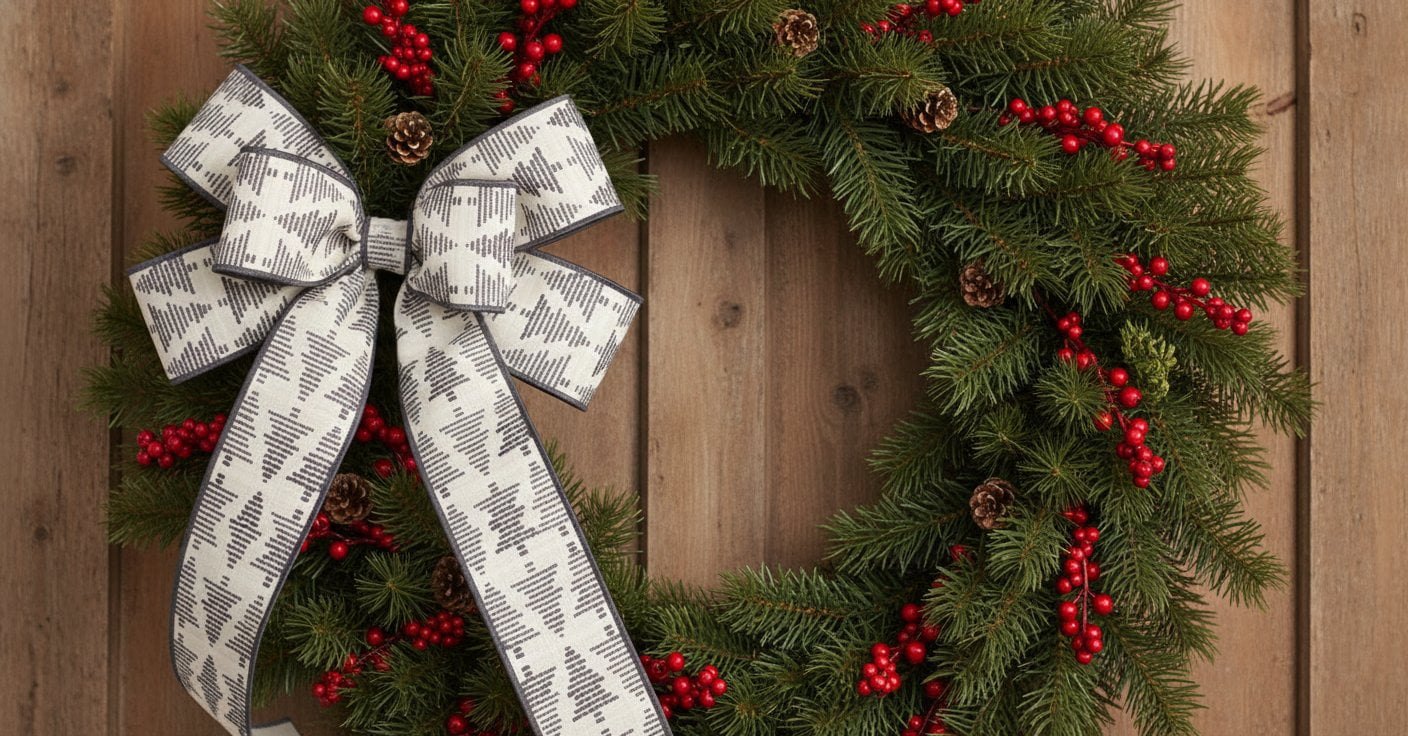 Ribbon 4" x 5 Yds. (Set of 2) Wired Polyester