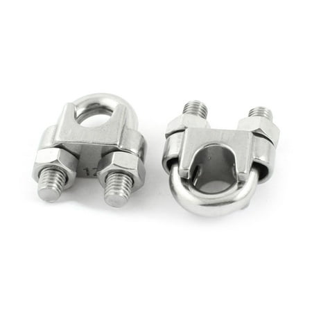 

Unique Bargains 2PCS Stainless Steel 1/2 12mm Wire Ropes Clip Cable Clamp Silver Tone