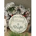 thumbnail image 2 of Parisloft Merry and Bright Christmas Vintage Wood Wall Decor, Multicolor, 7.9" Dia., 2 of 7